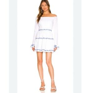 CAROLINE CONSTAS White & Blue Embroidery